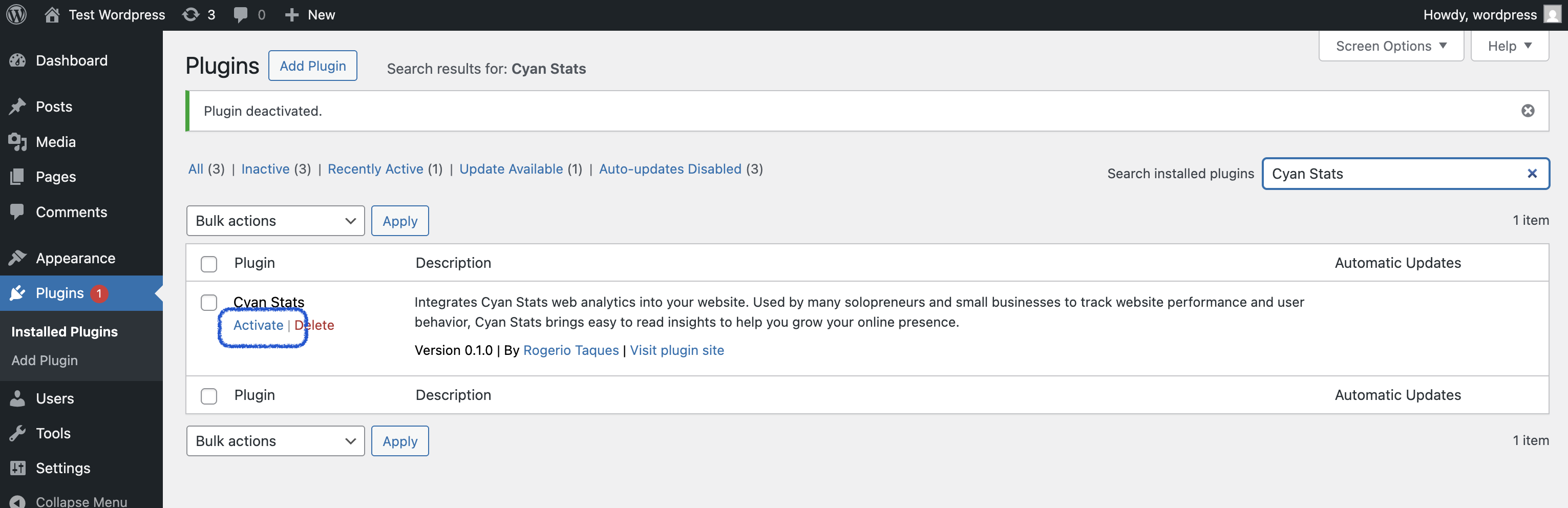 The Abtz Analytics WordPress Plugin Dashboard